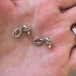 Dainty Silver Dangle Post Earrings – 1/2" Drop